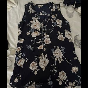Navy blue floral blouse